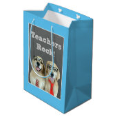 ゴールデン・リトリーバーの先生の感謝 ミディアムペーパーバッグ (裏面アングル)