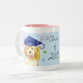 ゴールデン・リトリーバーの卒業生 ツートーンマグカップ (正面左)