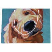 ゴールデン・リトリーバーの子犬のギフトバッグ ラージペーパーバッグ (正面)