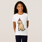 ゴールデン・リトリーバーの子犬の誕生日 Tシャツ (正面フル)