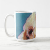 ゴールデン・リトリーバーの子犬ペットポートレートのコーヒー・マグ コーヒーマグカップ (左)