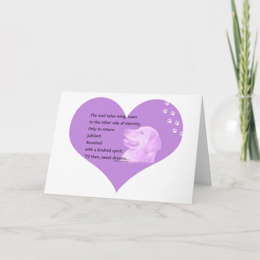 ゴールデン・リトリーバーの悔やみや弔慰カード1 カード (正面)