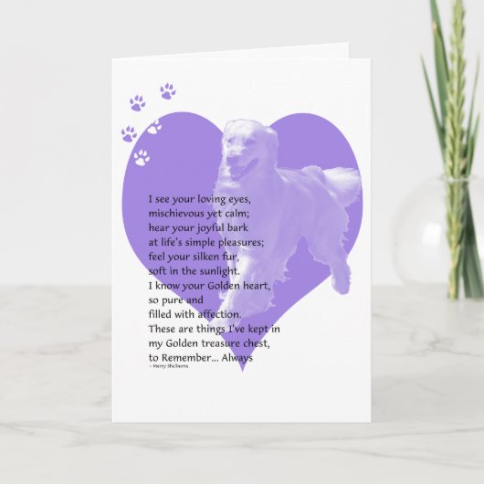 ゴールデン・リトリーバーの悔やみや弔慰カード2 カード (正面)