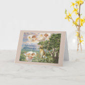 ゴールデン・リトリーバーの悔やみや弔慰カード カード (黄色い花)