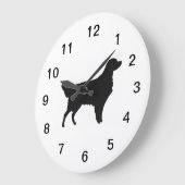 ゴールデン・リトリーバーの柱時計 ラージ壁時計 (傾斜)