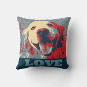 ゴールデン・リトリーバーの様式化された愛 クッション (裏面)