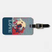 ゴールデン・リトリーバーの様式化された愛 ラゲッジタグ (正面横)