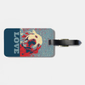 ゴールデン・リトリーバーの様式化された愛 ラゲッジタグ (裏面横)