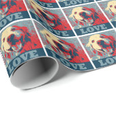 ゴールデン・リトリーバーの様式化された愛 ラッピングペーパー (ロールコーナー)