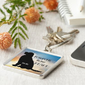 ゴールデン・リトリーバーの記念の名前をカスタムするのシルエット キーホルダー (側面)