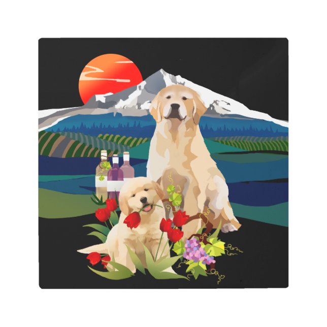 ゴールデン・リトリーバーの金属の壁の芸術 メタルプリント (正面)