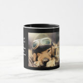 ゴールデン・リトリーバーの飛行機のパイロット マグカップ (中央)