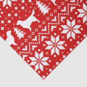 ゴールデン・リトリーバーはクリスマスパターンのシルエットを描きます 薄葉紙 (詳細)