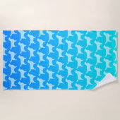 ゴールデン・リトリーバーはパターンのシルエットを描きます ビーチタオル (正面)