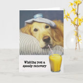 ゴールデン・リトリーバーは健康なカードを得ます カード (黄色い花)