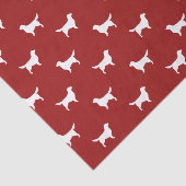 ゴールデン・リトリーバーは赤のパターンのシルエットを描きます 薄葉紙 (詳細)