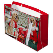 ゴールデン・リトリーバーサンタおよび夫人クロース ラージペーパーバッグ (裏面アングル)
