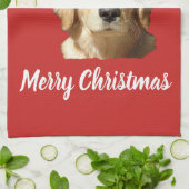 ゴールデン・リトリーバーサンタクロース キッチンタオル (折り畳み)