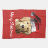 ゴールデン・リトリーバーサンタクロース キッチンタオル (横)