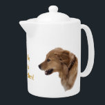 ゴールデン・リトリーバー犬のティーポット<br><div class="desc">"生命金"は共有このティーポットのゴールデン・リトリーバー犬とのイメージです。 文字は別の層にあり、容易に変わるか、または除去することができます。</div>