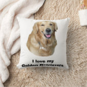 ゴールデン・リトリーバー犬の写真のポートレート クッション (ブランケット)