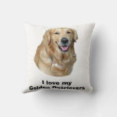 ゴールデン・リトリーバー犬の写真のポートレート クッション (裏面)