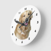 ゴールデン・リトリーバー犬の写真のポートレート ラウンド壁時計 (傾斜)