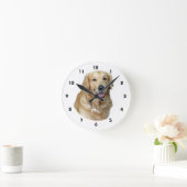 ゴールデン・リトリーバー犬の写真のポートレート ラウンド壁時計 (ホーム)