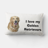 ゴールデン・リトリーバー犬の写真のポートレート ランバークッション (裏面)