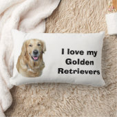 ゴールデン・リトリーバー犬の写真のポートレート ランバークッション (ブランケット)