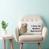 ゴールデン・リトリーバー犬の写真のポートレート ランバークッション (椅子)