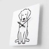 ゴールデン・リトリーバー犬の漫画 スクエア壁時計 (傾斜)