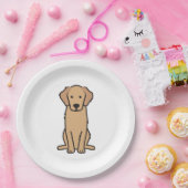 ゴールデン・リトリーバー犬の漫画 ペーパープレート (パーティー)