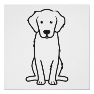 ゴールデン・リトリーバー犬の漫画 ポスター
