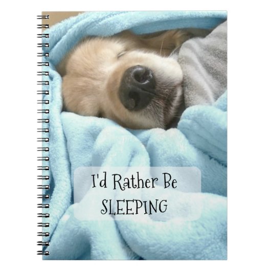 ゴールデン・リトリーバー犬私はむしろ眠っていました ノートブック (正面)