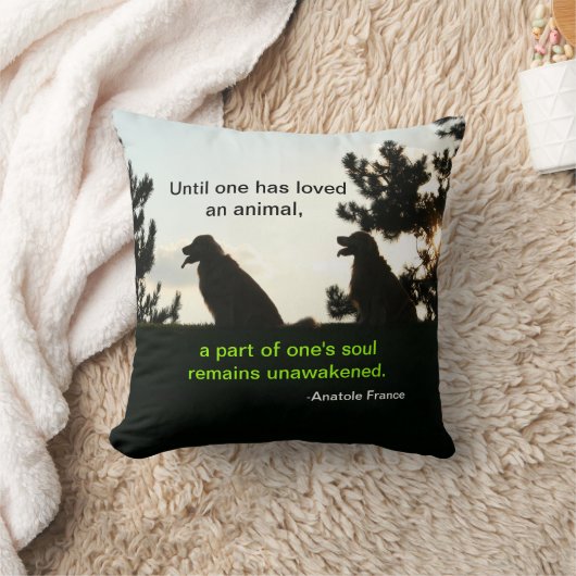 ゴールデン・リトリーバー精神的なペット引用文 クッション (ブランケット)