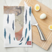 ゴールデン・リトリーバー、ビーチ犬、かい板 キッチンタオル (四つ折り)