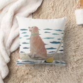 ゴールデン・リトリーバー、ビーチ犬、かい板 クッション (ブランケット)