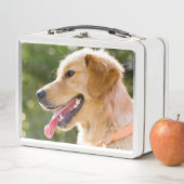 ゴールデン·リトリーバー·プロファイル（舌が出る） メタルランチボックス (インサイチュ)