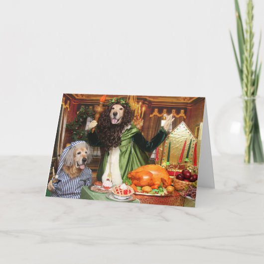 ゴールデン·リトリーバー·幽霊·オブ·クリスマス·プレゼント カード (正面)