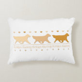 ゴールデン・リトリーバー、白の金ゴールド アクセントクッション (正面)