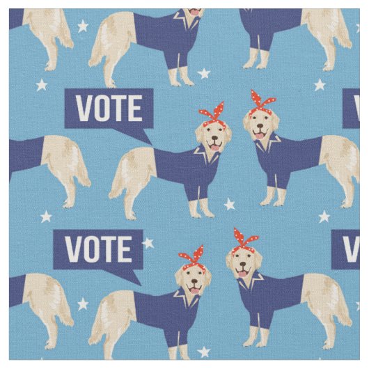 ゴールデン·レトリバーの犬選挙 ファブリック (クローズアップ)