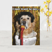 ゴールデン・レトリーバー歌手、ありがとうございました カード (黄色い花)