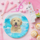 ゴールデン·レトリーバー·ドッグで動物の水彩を愛用 ペーパープレート (パーティー)