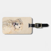 ゴールデン·レトリ絵画バーズ-かわいいオリジナルのドッグアート ラゲッジタグ (正面横)