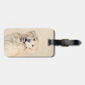 ゴールデン·レトリ絵画バーズ-かわいいオリジナルのドッグアート ラゲッジタグ (裏面横)