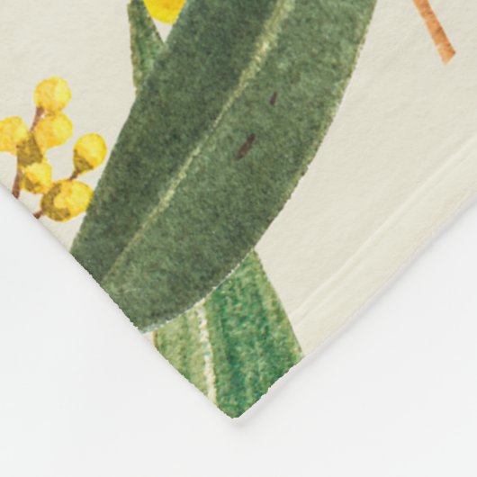 ゴールデン・ワトル(アカシア・ピクナンタ)はオーストラリアのナ フリースブランケット (角)