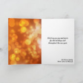 ゴールデン《写真》ぼけ味シックなメリークリスマスハッピーニューイヤー シーズンカード (内部)