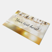 ゴールデン《写真》ぼけ味ライトスターズ&ボーブル | クリスマス ドアマット (アングル)