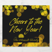 ゴールデン《写真》ぼけ味ライト応援から新年 スパークリングワインラベル (シングルラベル)